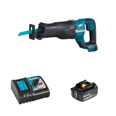 Scie sabre DJR187Z + 1 batterie BL1860B 18V 6 Ah + chargeur rapide DC18RC MAKITA