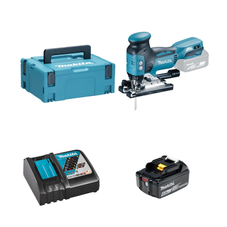 Scie sauteuse 18V DJV181ZJ + 1 batterie BL1860B 18V 6 Ah + chargeur rapide DC18RC MAKITA