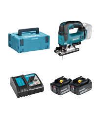 Scie sauteuse 18V DJV182ZJ + 2 batteries BL1860B 18V 6 Ah + chargeur rapide DC18RC MAKITA