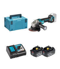 Meuleuse Ø125 mm 18V DGA506ZJ + 2 batteries BL1860B 18V 6 Ah + chargeur rapide DC18RC MAKITA