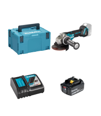 Meuleuse Ø125mm 18V DGA508ZJ + 1 batterie BL1860B 18V 6 Ah + chargeur rapide DC18RC MAKITA