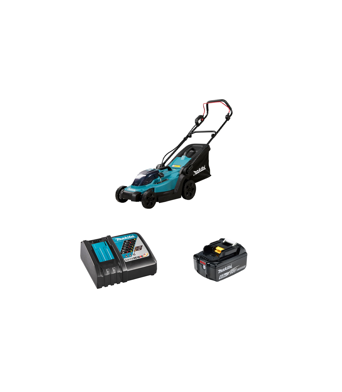 Tondeuse 18V 33cm DLM330Z + 1 batterie BL1860B 18V 6 Ah + chargeur rapide DC18RC MAKITA