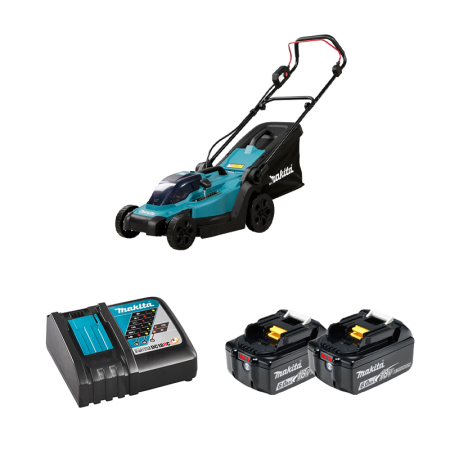 Tondeuse 18V 33cm DLM330Z + 2 batteries BL1860B 18V 6 Ah + chargeur rapide DC18RC MAKITA
