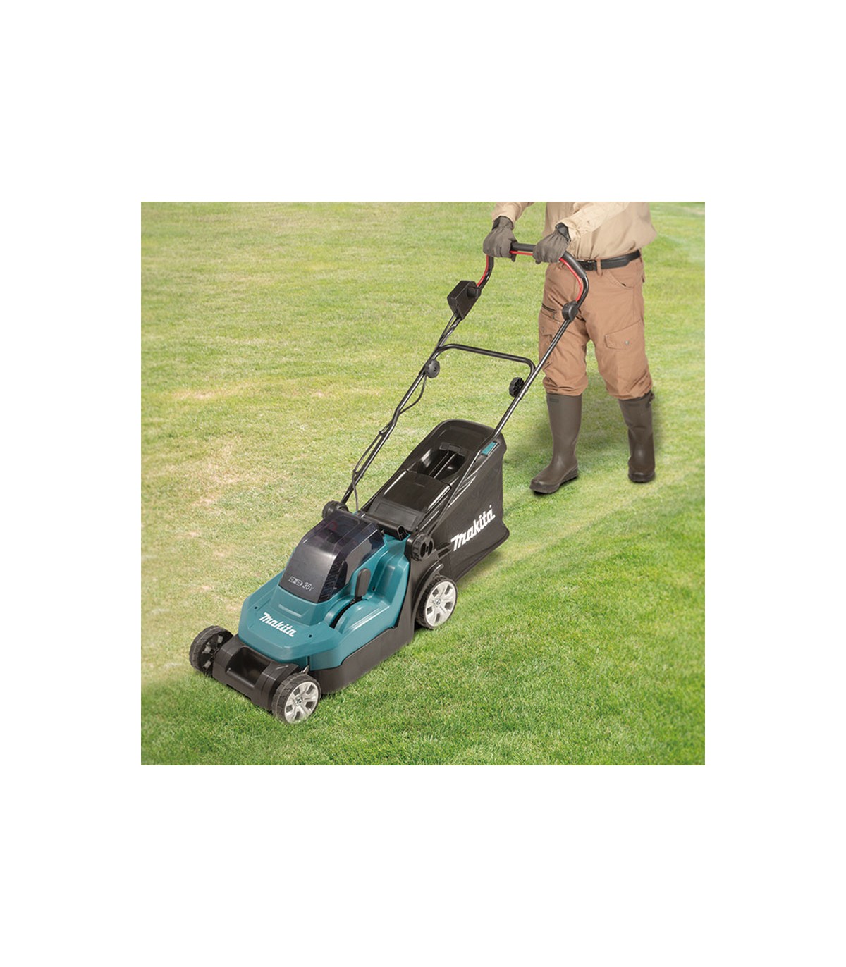 Tondeuse 2x18V 38cm DLM382Z + 2 batteries BL1860B 18V 6 Ah + 1 chargeur rapide double DC18RD MAKITA
