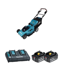 Tondeuse 2x18V auto-tractée 53cm DLM539Z + 2 batteries BL1860B 18V 6 Ah + chargeur rapide DC18RD MAKITA