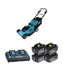 Tondeuse 2x18V auto-tractée 53cm DLM539Z + 4 batteries BL1860B 18V 6 Ah + chargeur rapide DC18RD MAKITA