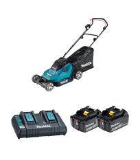 Tondeuse 2x18V 43cm DLM432Z + 2 batteries BL1860B 18V 6 Ah + chargeur double DC18RD MAKITA