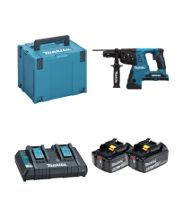 Perforateur burineur SDS-Plus 2x18V DHR264ZJ + 2 batteries BL1860B 18V 6 Ah + 1 chargeur rapide double DC18RD MAKITA