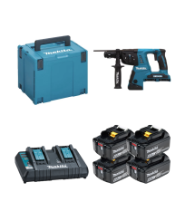 Perforateur burineur SDS-Plus 2x18V DHR264ZJ + 4 batteries BL1860B 18V 6 Ah + 1 chargeur rapide double DC18RD MAKITA