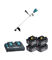 Coupe-bordure 2x18V DUR369AZ + 4 batteries BL1860B 18V 6 Ah + chargeur double DC18RD MAKITA