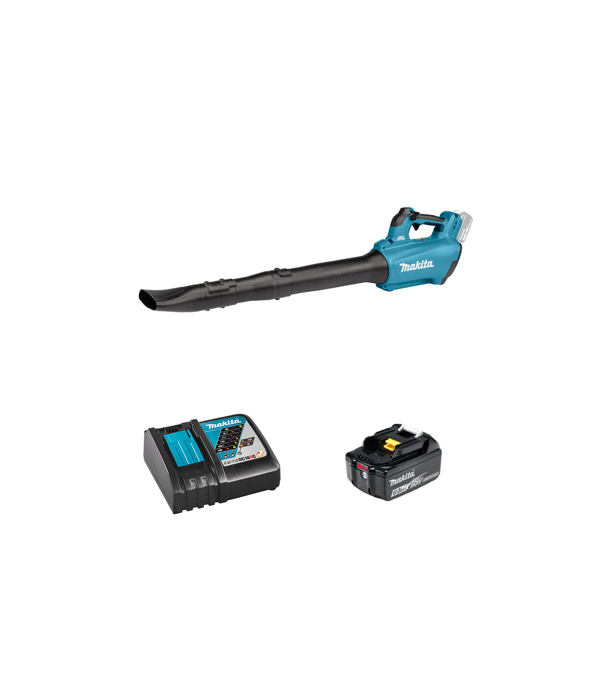 Souffleur 18V DUB184Z + 1 batterie BL1860B 18V 6 Ah + chargeur rapide DC18RC MAKITA