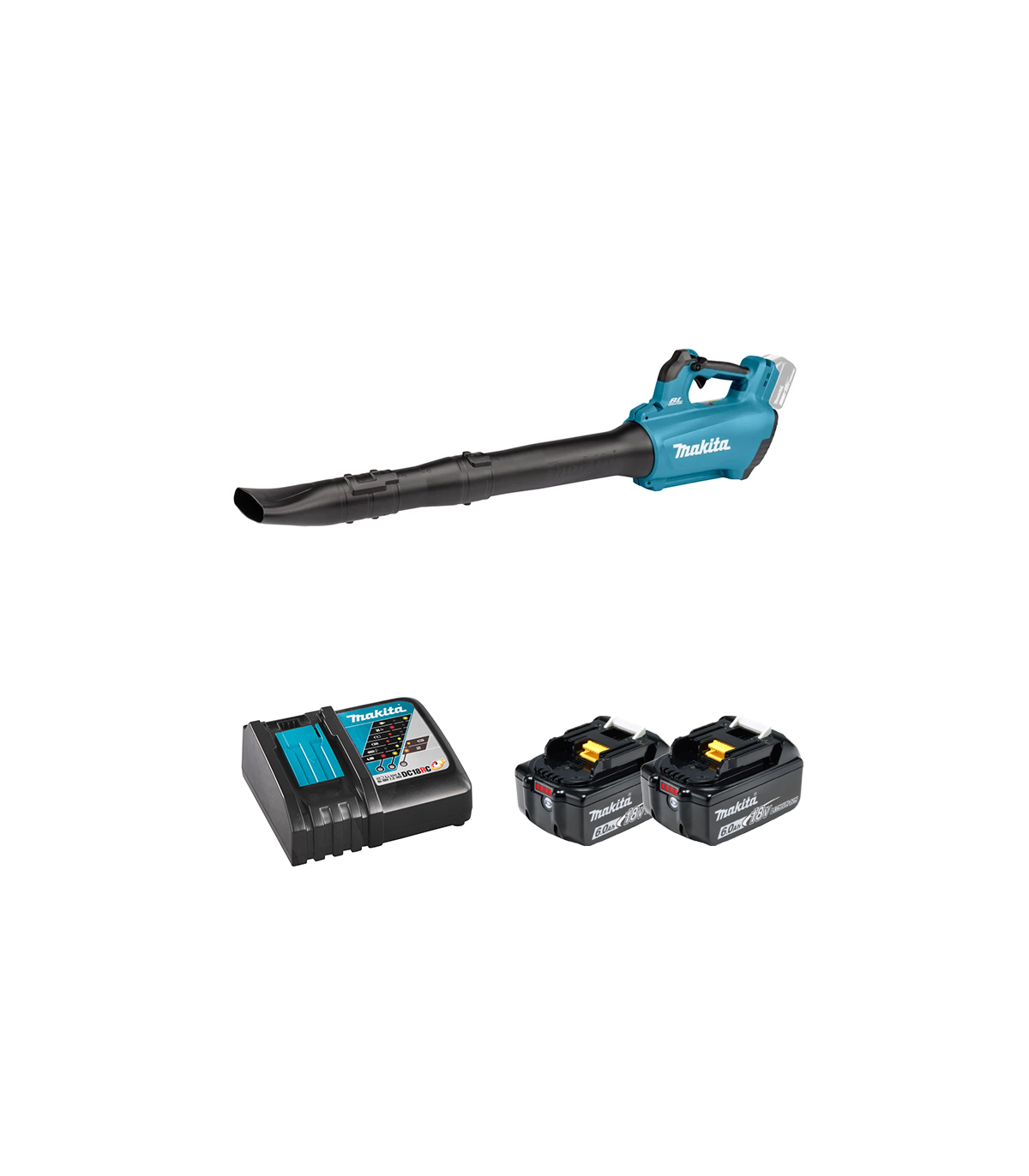 Souffleur 18V DUB184Z + 2 batteries BL1860B 18V 6 Ah + chargeur rapide DC18RC MAKITA