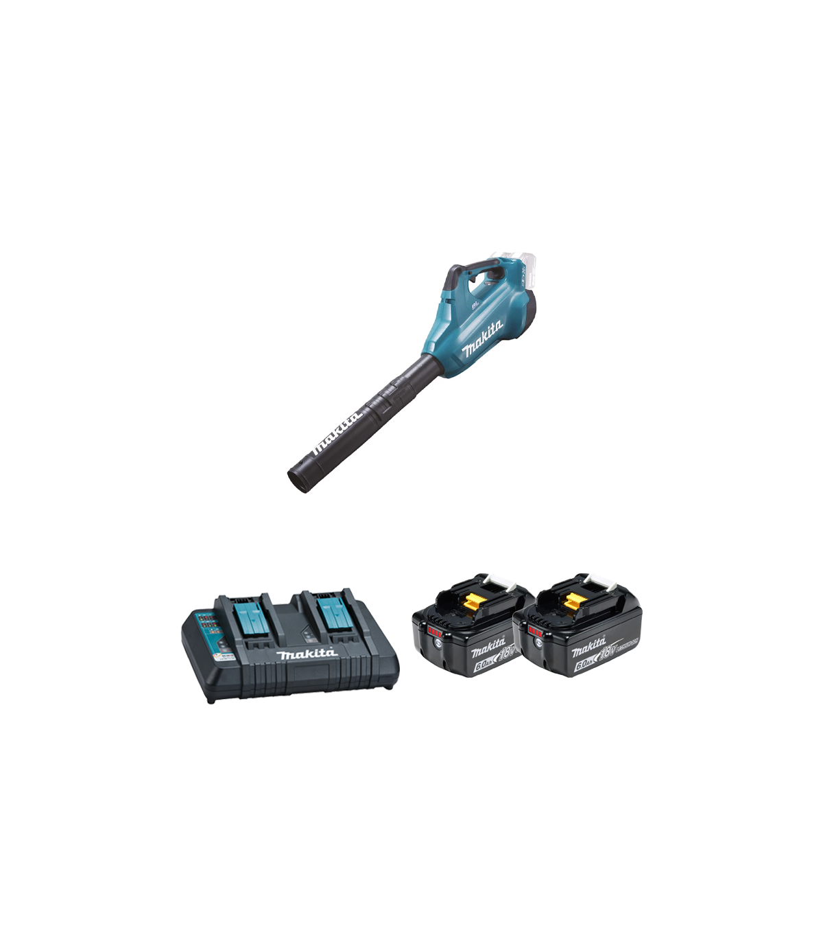 Souffleur 2x18V DUB362Z + 2 batteries BL1860B 18V 6 Ah + chargeur double DC18RD MAKITA