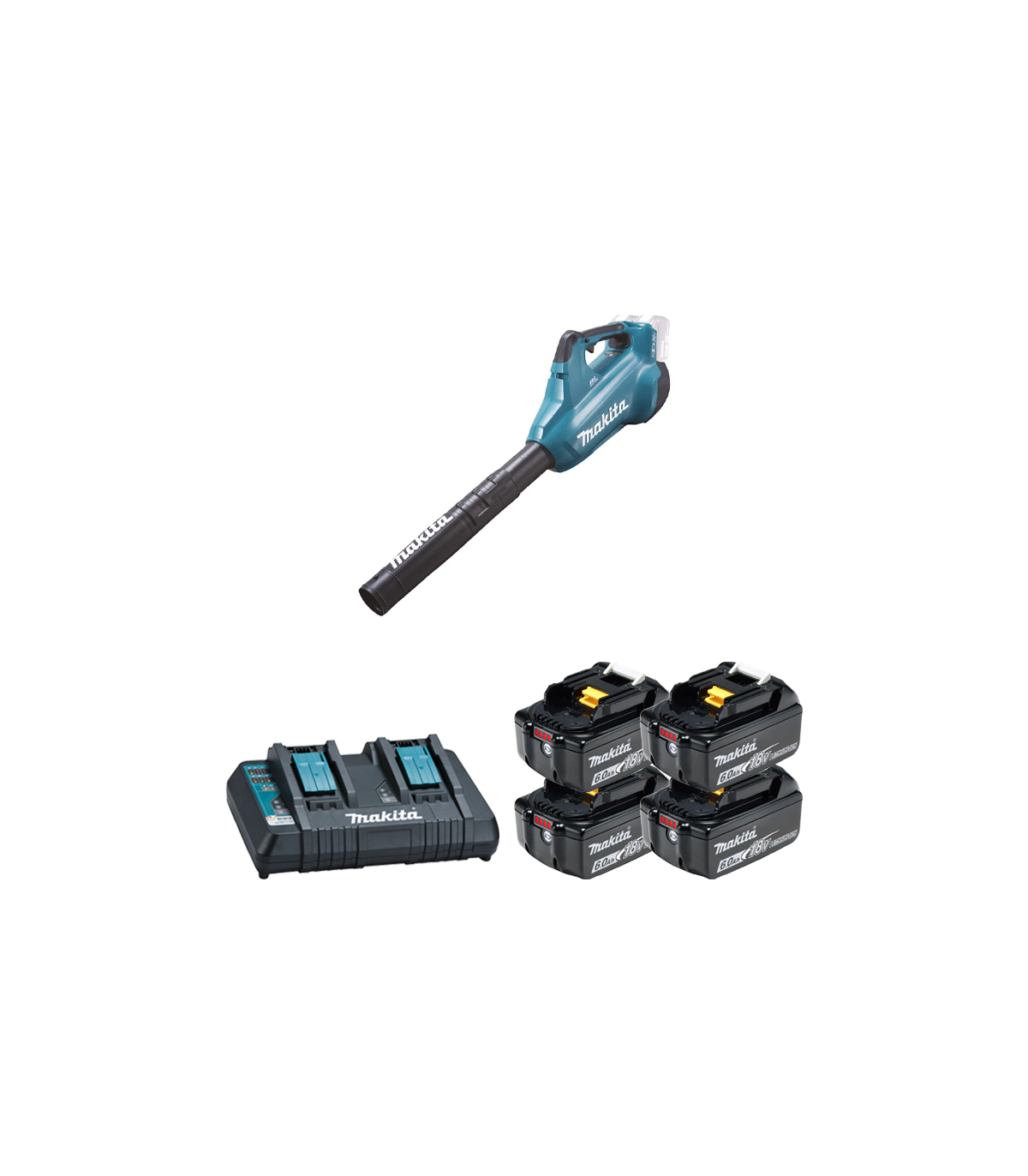 Souffleur 2x18V DUB362Z + 4 batteries BL1860B 18V 6 Ah + chargeur double DC18RD MAKITA