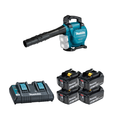 Aspirateur-Broyeur Souffleur 2x18V DUB363ZV + 4 batteries BL1860B 18V 6 Ah + chargeur double DC18RD MAKITA