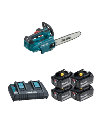 Tronçonneuse d'élagage 2x18V 30cm DUC306Z001 + 4 batteries BL1860B 18V 6 Ah + chargeur double DC18RD MAKITA
