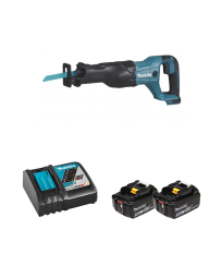 Scie sabre DJR186Z + 2 batteries BL1850B 18V 5 Ah + chargeur rapide DC18RC MAKITA