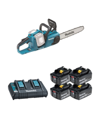 Tronçonneuse 2x18V 35cm DUC353Z + 4 batteries BL1860B 18V 6 Ah + chargeur double DC18RD MAKITA