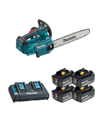 Tronçonneuse 2x18V 35cm DUC356Z001 + 4 batteries BL1860B 18V 6 Ah + chargeur double DC18RD MAKITA