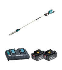 Tronçonneuse d'élagage sur perche 2x18V 30cm DUA300Z + 2 batteries BL1860B 18V 6 Ah + chargeur double DC18RD MAKITA