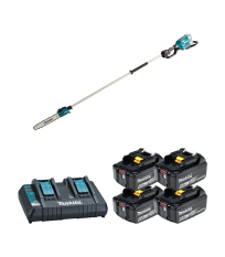 Tronçonneuse d'élagage sur perche 2x18V 30cm DUA300Z + 4 batteries BL1860B 18V 6 Ah + chargeur double DC18RD MAKITA