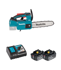 Tronçonneuse d'élagage 18V 25cm DUC254Z001 + 2 batteries BL1850B 18V 6 Ah + chargeur rapide DC18RC MAKITA