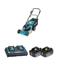 Tondeuse 2x18V 46cm DLM466Z + 2 batteries BL1860B 18V 6 Ah + chargeur double DC18RD MAKITA