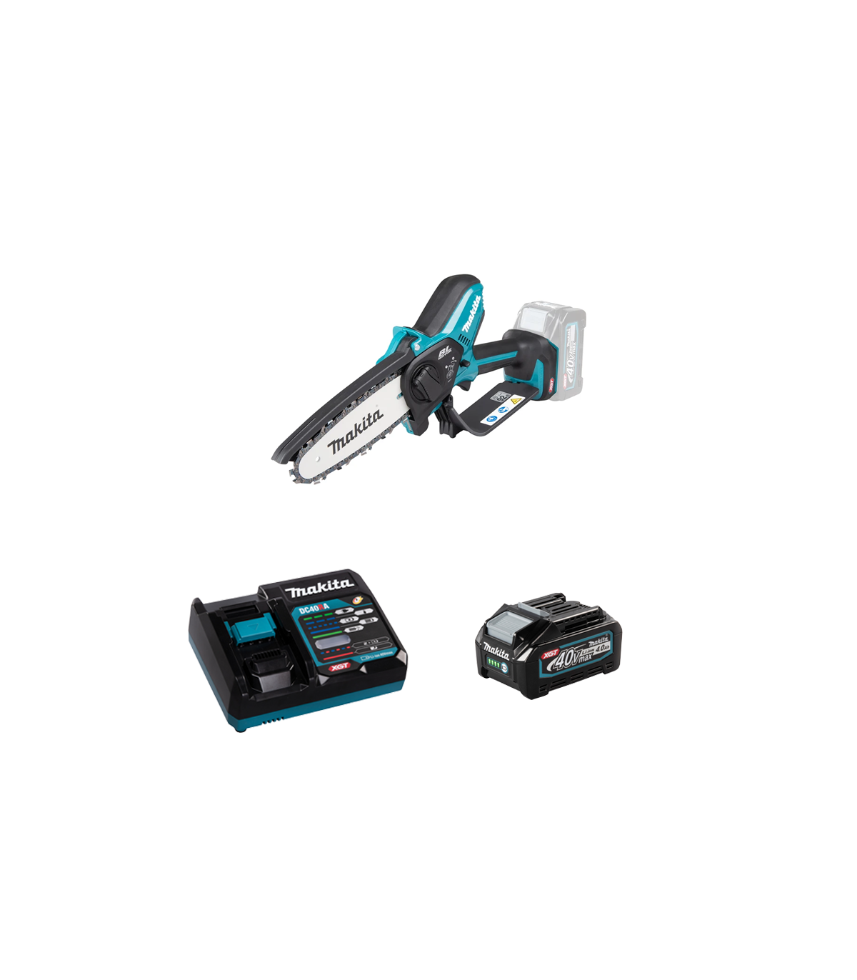 Tronçonneuse d'élagage 40V 15cm UC029GZ + 1 batterie 40V 4 Ah + chargeur rapide DC40RA MAKITA