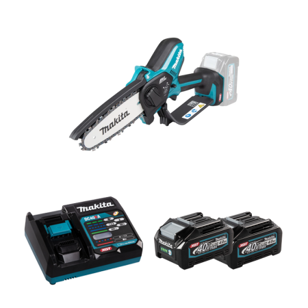Tronçonneuse d'élagage 40V 15cm UC029GZ + 2 batteries 40V 4 Ah + chargeur rapide DC40RA MAKITA