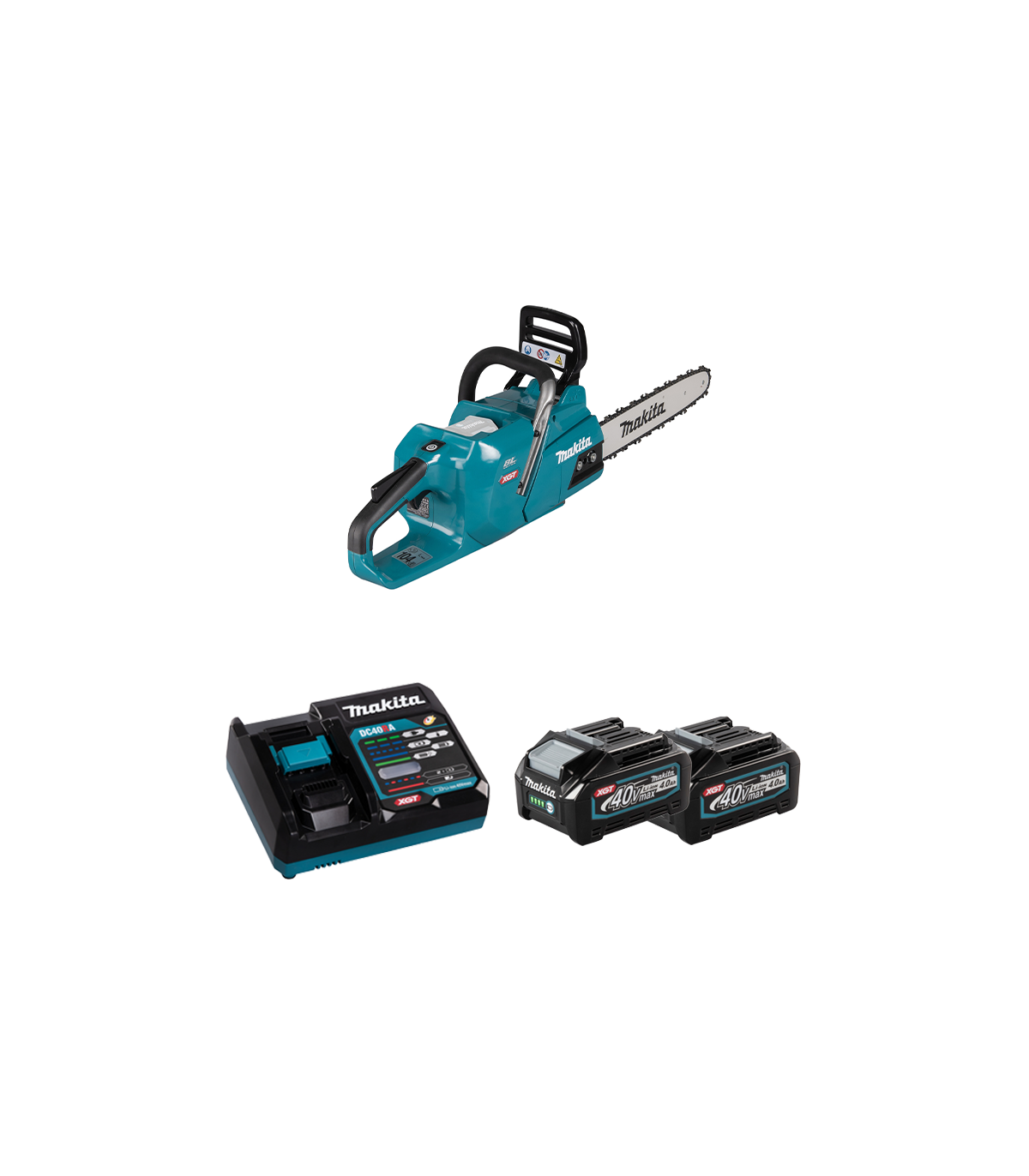 Tronçonneuse 40V 35cm UC011GZ01 + 2 batteries 40V BL4040 4 Ah + chargeur rapide DC40RA MAKITA