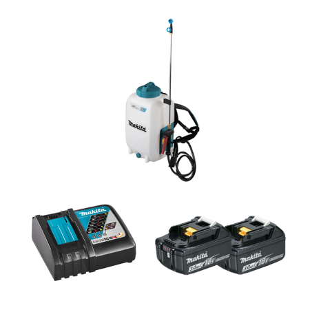 Pulvérisateur 18V DUS158Z 15L + 2 batteries BL1830B 18V 3 Ah + chargeur rapide DC18RC MAKITA