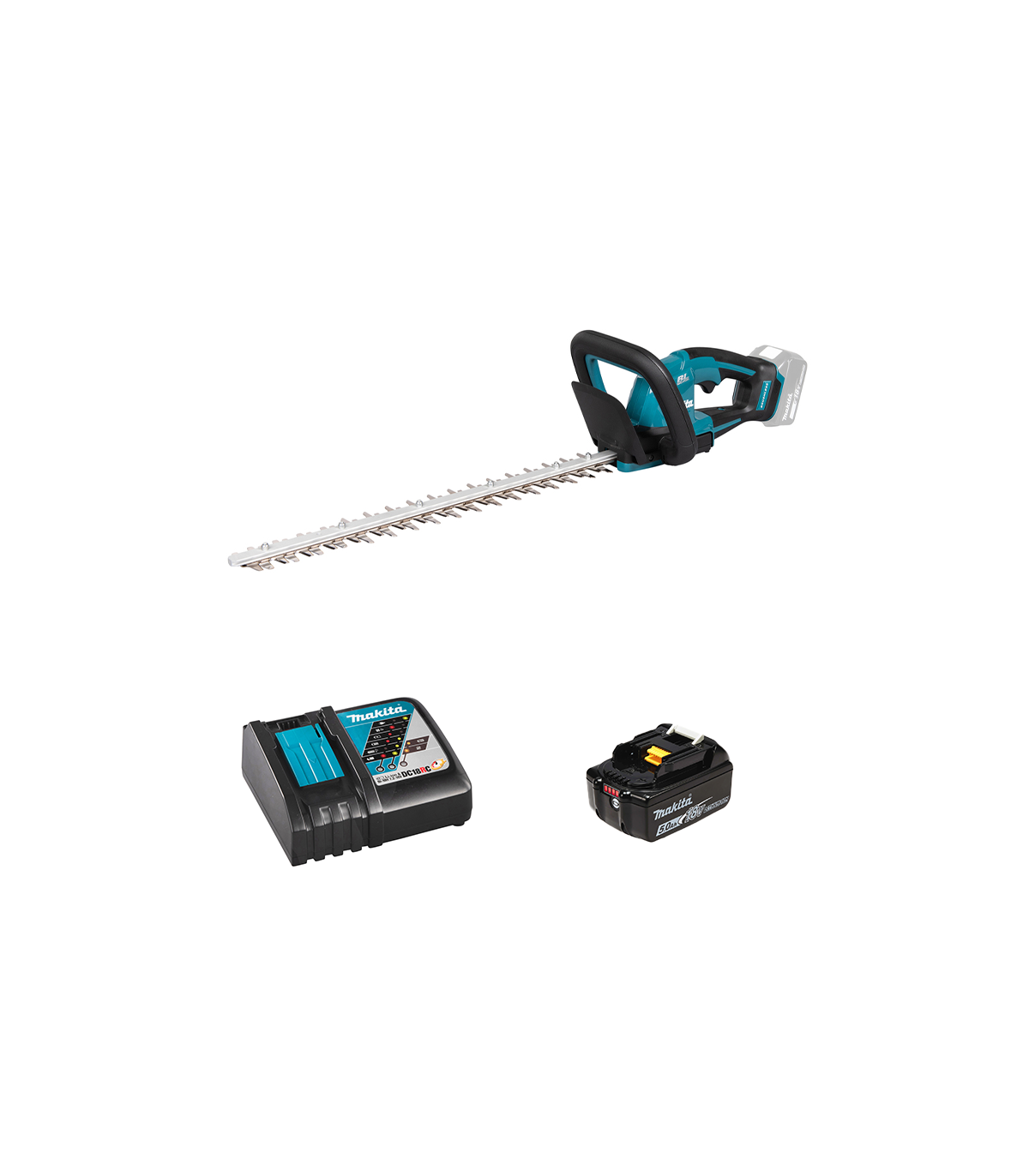 Taille-haie 18V 52cm DUH506Z + 1 batterie BL1850B 18V 5 Ah + chargeur rapide DC18RC MAKITA