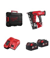 Cloueur de finition 18V M18 FN16GA-0X + 2 batteries 5 Ah + M12-18 FC MILWAUKEE