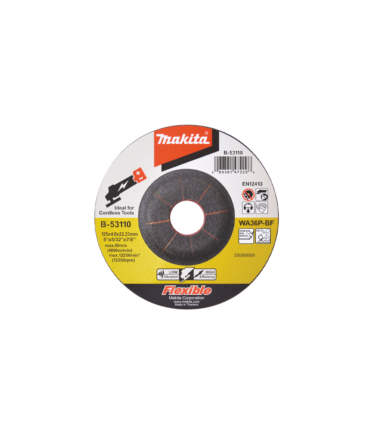 Disque à ébarder flexible pour métal et inox Ø125 mm MAKITA