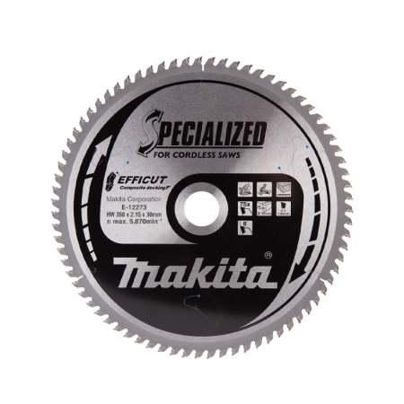 Lame de scie circulaire EFFICUT Bois Ø260 mm 75 dents MAKITA