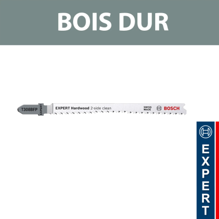 Lot de 3 lames de scie sauteuse 117 mm T 308 BFP Bois dur BOSCH