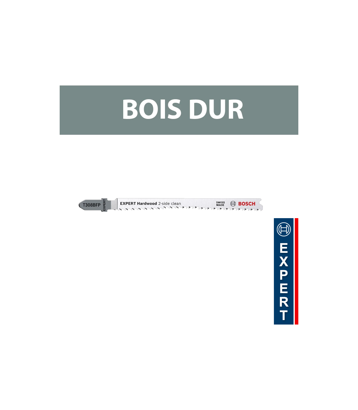 Lot de 3 lames de scie sauteuse 117 mm T 308 BFP Bois dur BOSCH
