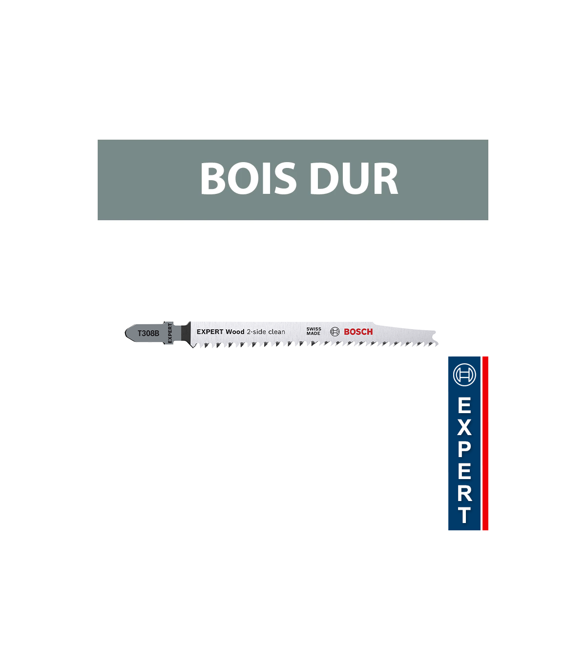 Lot de 3 lames de scie sauteuse 117 mm T 308 B HCS Bois dur BOSCH