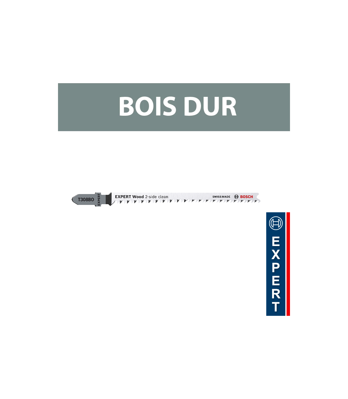Lot de 3 lames de scie sauteuse 117 mm T 308 BO HCS Bois dur BOSCH