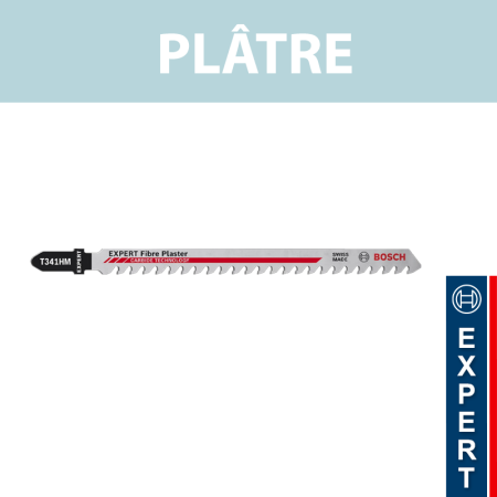 Lot de 3 lames de scie sauteuse carbure 132 mm T 341 HM Plâtre BOSCH