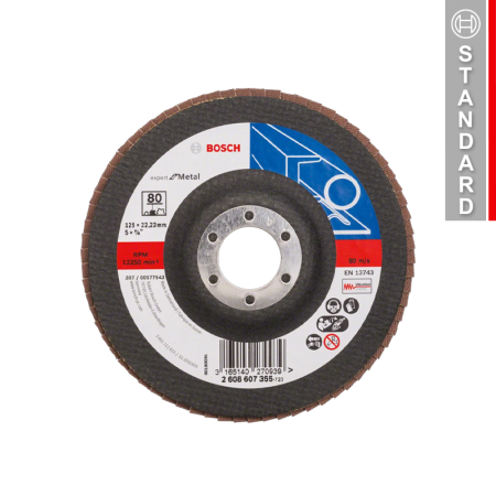 Plateau à lamelles plat X551 Ø125 EXPERT Métal Grain 60 BOSCH