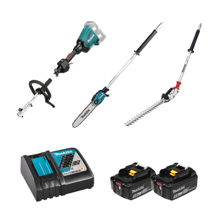 Outil multifonctions 2x18V DUX60Z + tête de taille-haies à perche EN402MP + tête d'élagueuse 30cm EY403MP MAKITA
