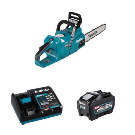 Tronçonneuse 40V 35cm UC011GZ01 + 2 batteries 40V BL4050F 5 Ah + chargeur rapide DC40RA MAKITA