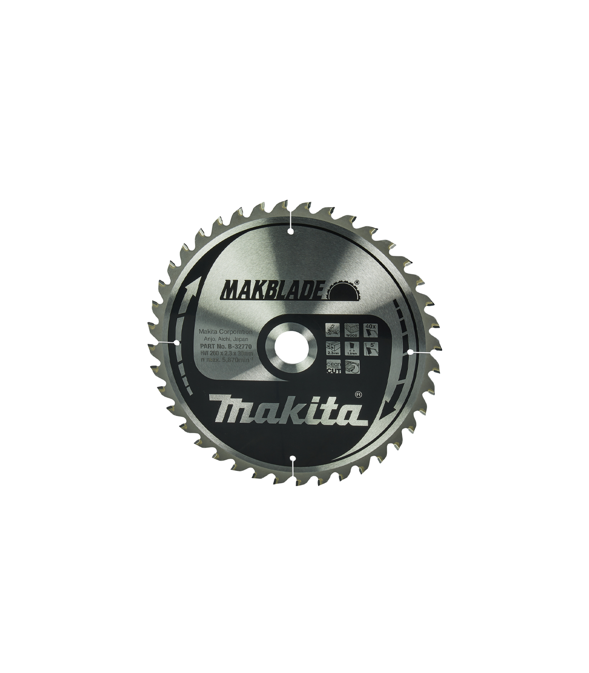 Lame de scie circulaire MAKBLADE Bois Ø260 mm 40 dents MAKITA