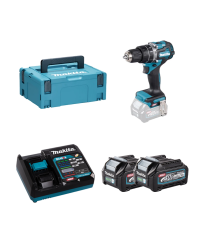 Perceuse-visseuse à percussion 40V 64Nm HP002GZ01 + 2 batteries 40V 2 Ah + chargeur rapide DC40RA MAKITA
