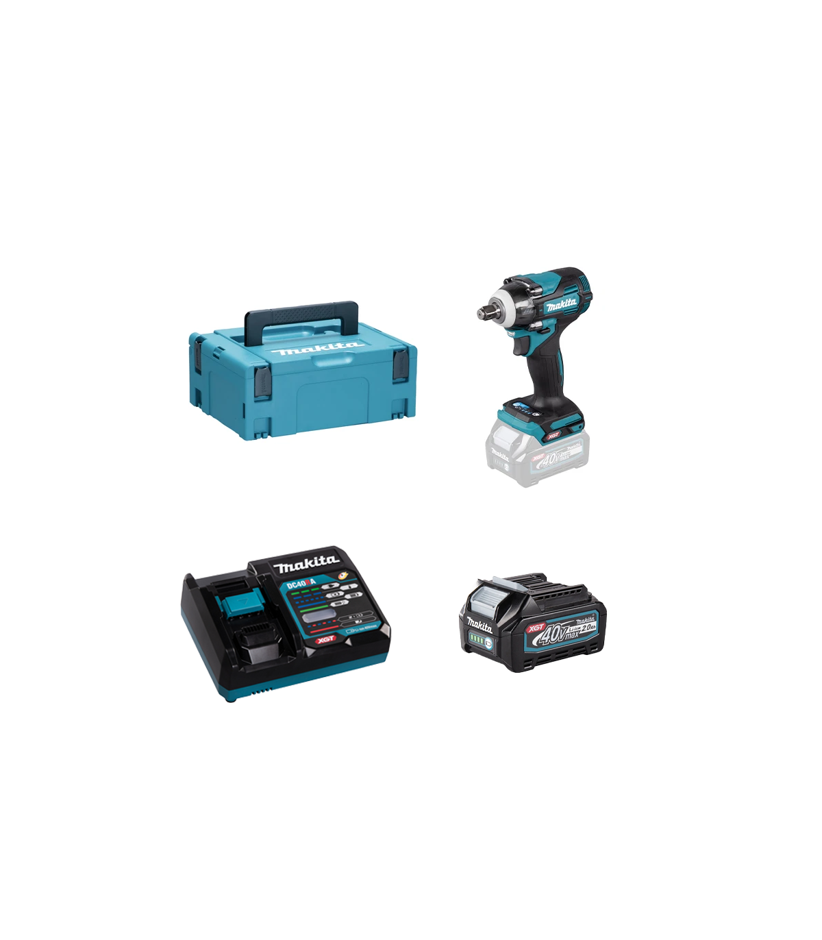 Boulonneuse 1/2" 40V 350 Nm TW004GZ01 + 1 batterie 40V 2 Ah + chargeur rapide DC40RA MAKITA