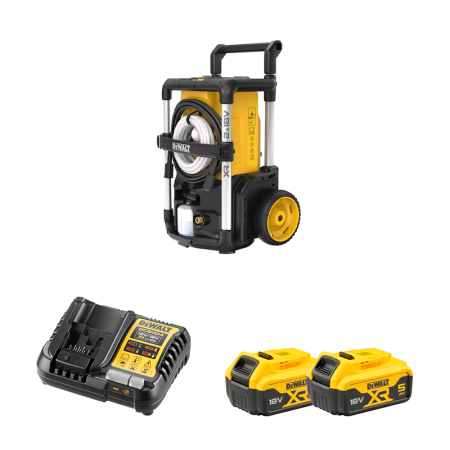 Nettoyeur haute pression XR 2 X 18V DCMPW1600N-XJ + 2 batterie 18V 5 Ah + 1 Chargeur DCB1104-QW DEWALT