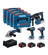 Pack 4 outils 18V (GSR 18V-65 + GDX 18V-285 + GBH 18V-26 + GWS 18V-11) BOSCH
