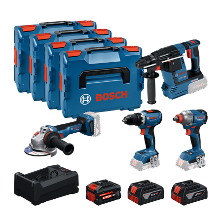Pack 4 outils 18V (GSR 18V-65 + GDX 18V-285 + GBH 18V-26 + GWS 18V-11) BOSCH