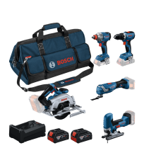 Pack de 5 outils 18V (GSR 18V-65 + GDX 18V-285 + GKS 18V-57-2 + GOP 18V-34 + GST 18V-125 S) BOSCH